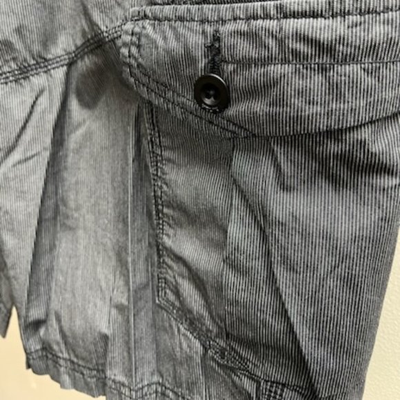 Helix Men's Cargo Shorts Dark Grey with white pin stripes - Picture 5 of 8